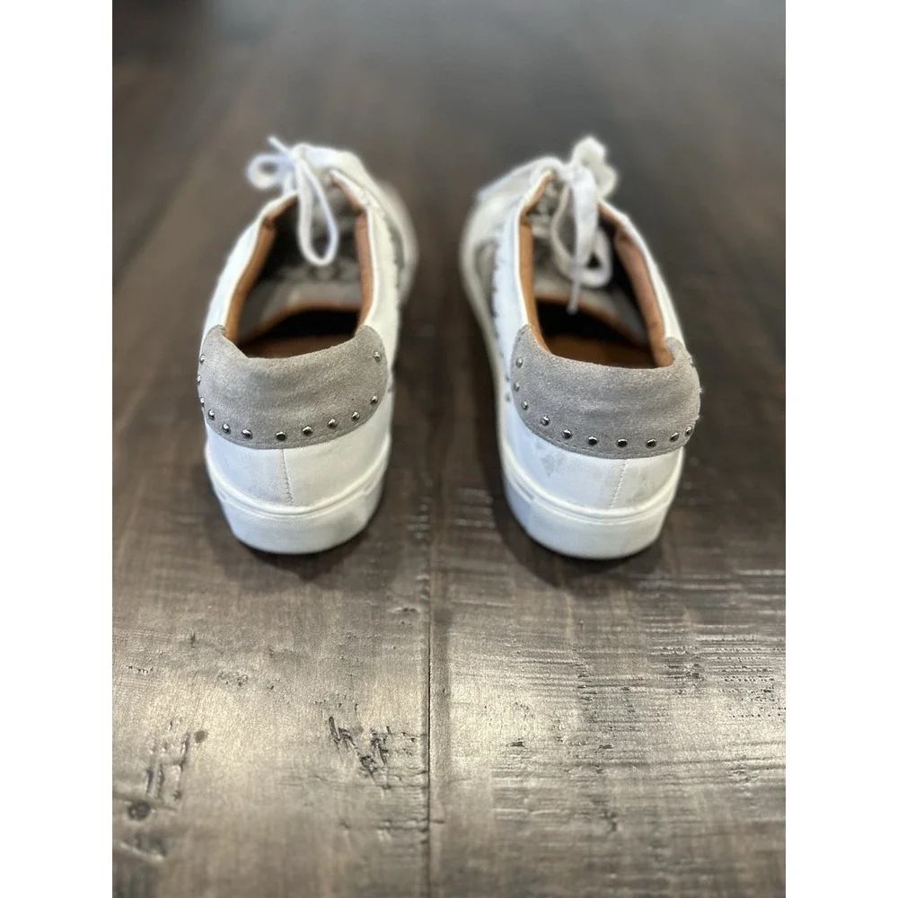 Steve Madden Annita Sneaker Leather‎ Reptile Snakeskin Studs 8 Tennis Shoe